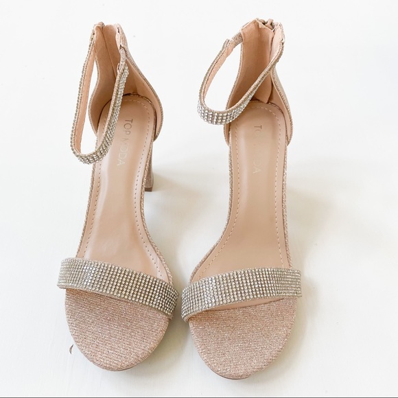 Top Moda Rosegold Glitter Heels Gallery-45 - Picture 4 of 8